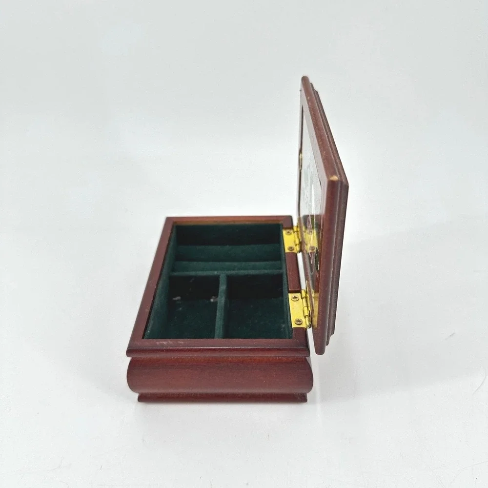 Vintage Wooden‎ Jewelry Box Heart Rose Cottagecore Keepsake Trinket Box